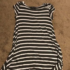 Striped Cape Sleeve T-Shirt Dress